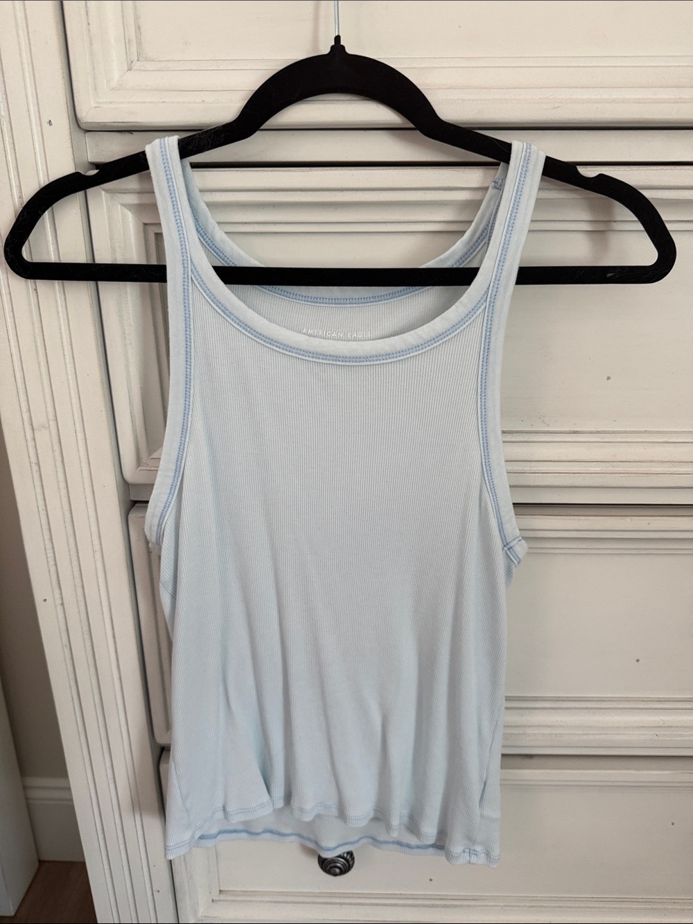 American Eagle Outfitters Soft Sky Blue Ribbed Tank
